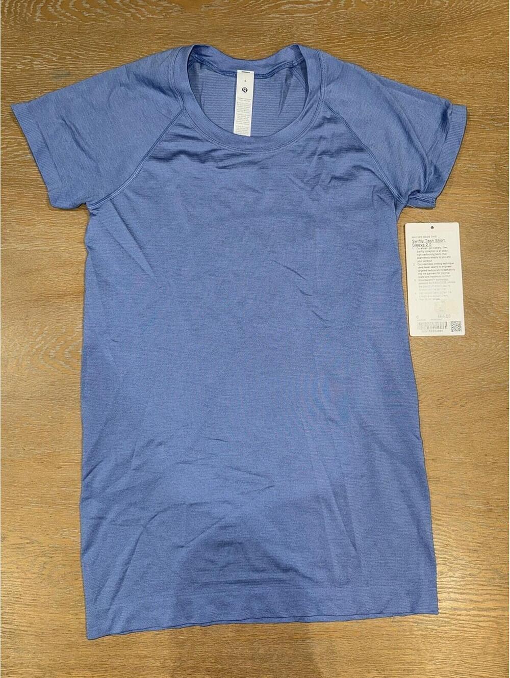 Lululemon Swiftly Tech Short-Sleeve Shirt 2.0 *Hip Length SIZE 6 Prep Blue NWT